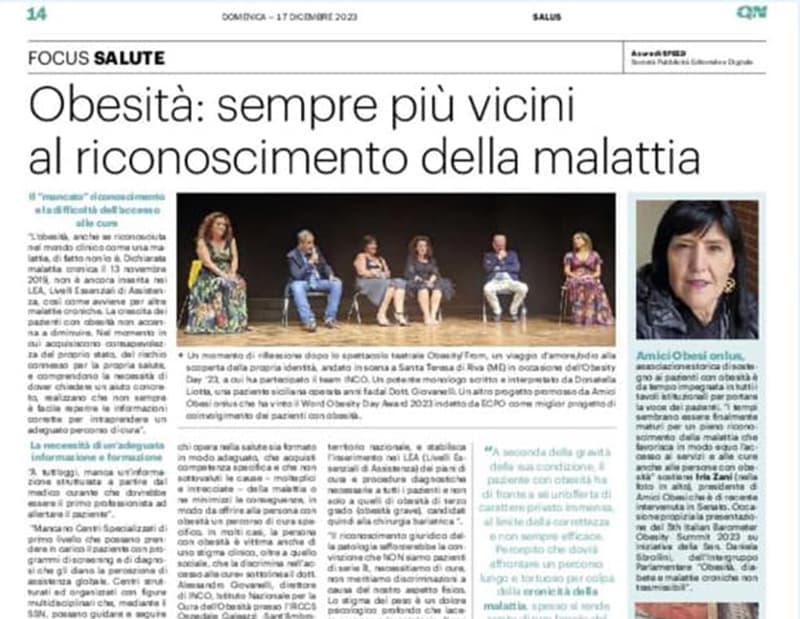 Obesità, sempre più vicini al riconoscimento della malattia
